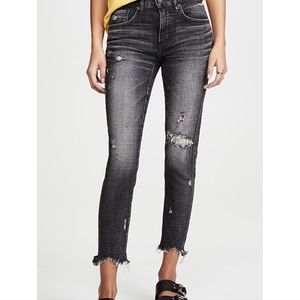 MOUSSY VINTAGE SKINNY BLACK JEANS